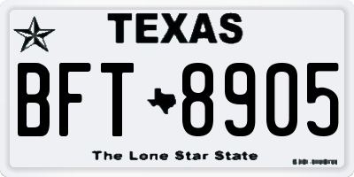 TX license plate BFT8905