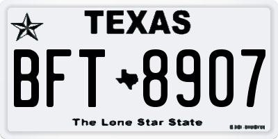 TX license plate BFT8907
