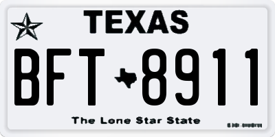 TX license plate BFT8911