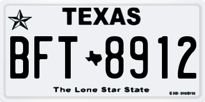 TX license plate BFT8912
