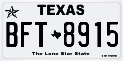 TX license plate BFT8915