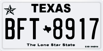 TX license plate BFT8917