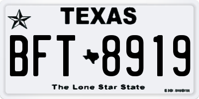 TX license plate BFT8919