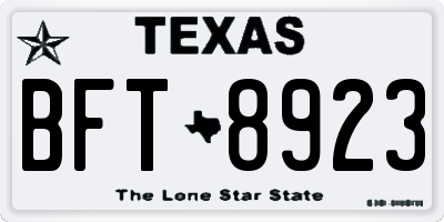 TX license plate BFT8923