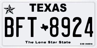 TX license plate BFT8924