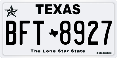 TX license plate BFT8927