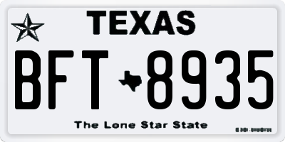 TX license plate BFT8935