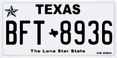 TX license plate BFT8936