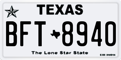 TX license plate BFT8940