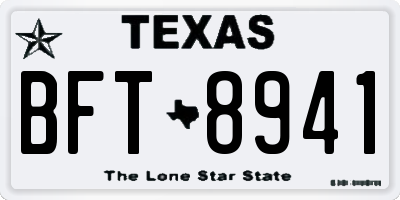 TX license plate BFT8941