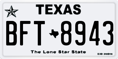 TX license plate BFT8943