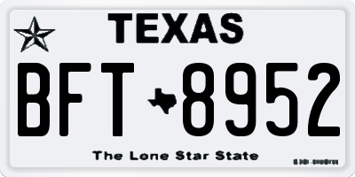 TX license plate BFT8952