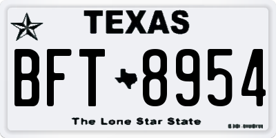 TX license plate BFT8954