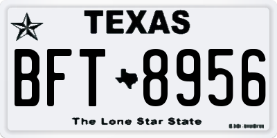 TX license plate BFT8956