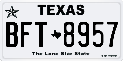 TX license plate BFT8957