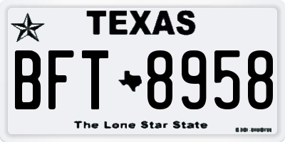 TX license plate BFT8958