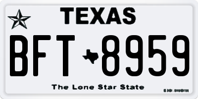 TX license plate BFT8959