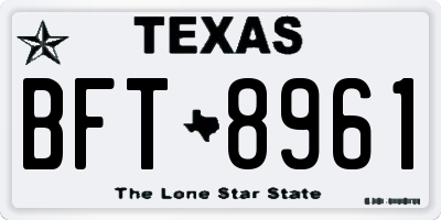TX license plate BFT8961