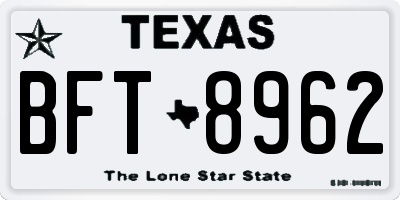 TX license plate BFT8962