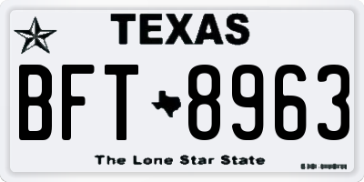 TX license plate BFT8963