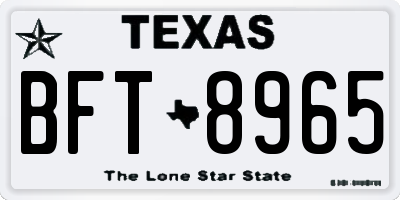 TX license plate BFT8965