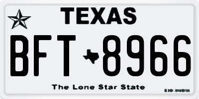 TX license plate BFT8966