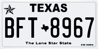 TX license plate BFT8967