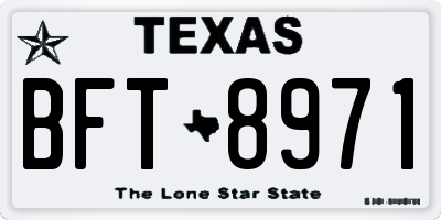 TX license plate BFT8971