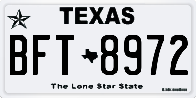TX license plate BFT8972