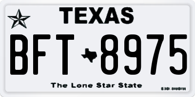 TX license plate BFT8975