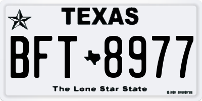 TX license plate BFT8977