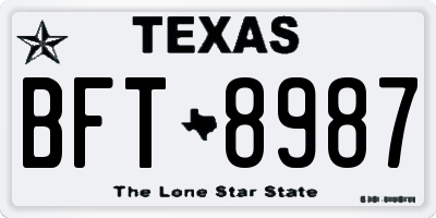 TX license plate BFT8987