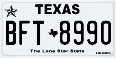 TX license plate BFT8990