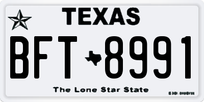 TX license plate BFT8991