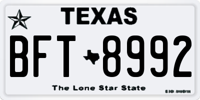 TX license plate BFT8992