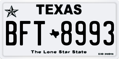 TX license plate BFT8993