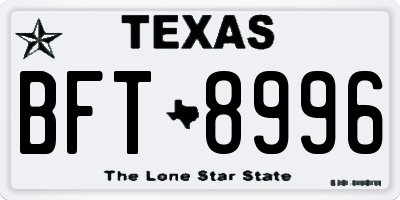 TX license plate BFT8996