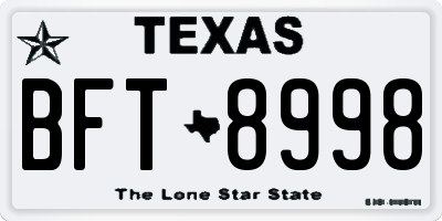 TX license plate BFT8998