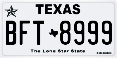 TX license plate BFT8999