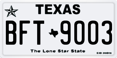 TX license plate BFT9003