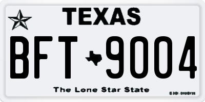 TX license plate BFT9004