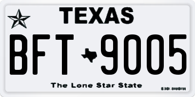 TX license plate BFT9005