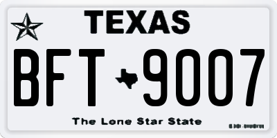 TX license plate BFT9007