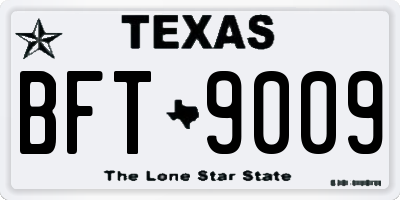 TX license plate BFT9009