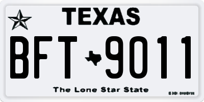 TX license plate BFT9011