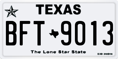 TX license plate BFT9013