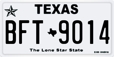 TX license plate BFT9014