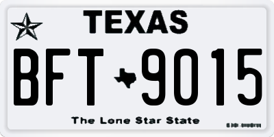 TX license plate BFT9015