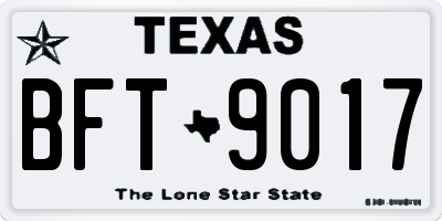 TX license plate BFT9017