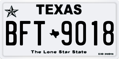 TX license plate BFT9018